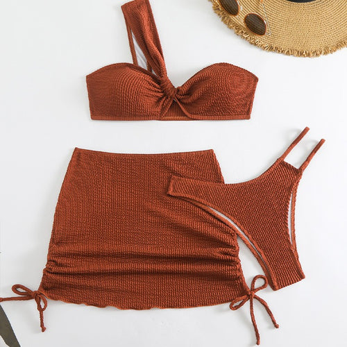 Dame bikini-sæt med højtaljede nederdel og elegant bustier-top Stilla