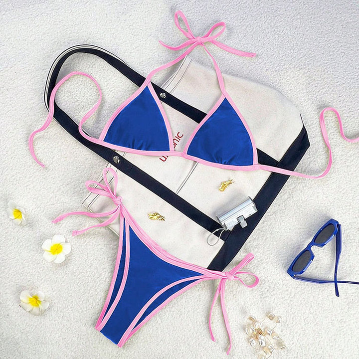 Dame Triangel-Bikini med justerbare stropper og elegant design Skovae