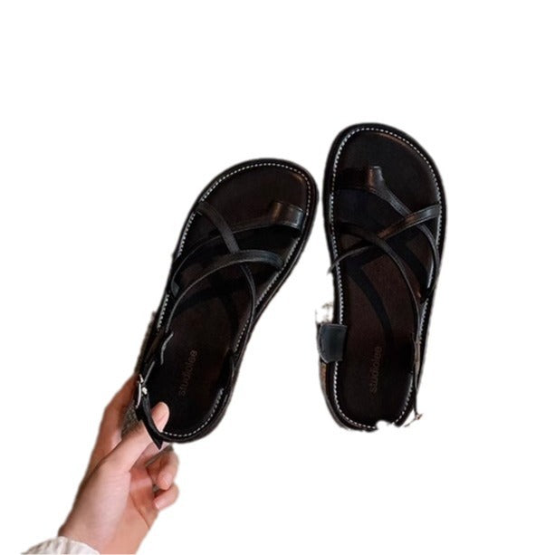 Dame elegante sandaler med glitrende metallic-design og polstret fodseng Stilla