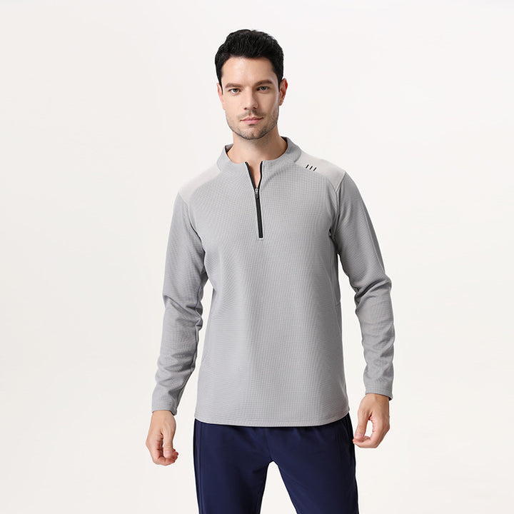 Herrer Sporty Langærmet Skjorte med Lynlås Stilla