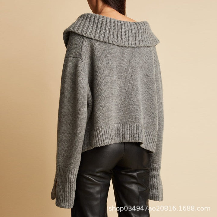 Dame elegant strikpullover med stilfuld V-hals og tidløst design Stilla