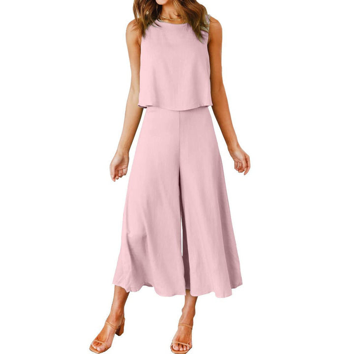 Dame Løs Jumpsuit med Svingende Ben og Ærmeløst Design Skovae