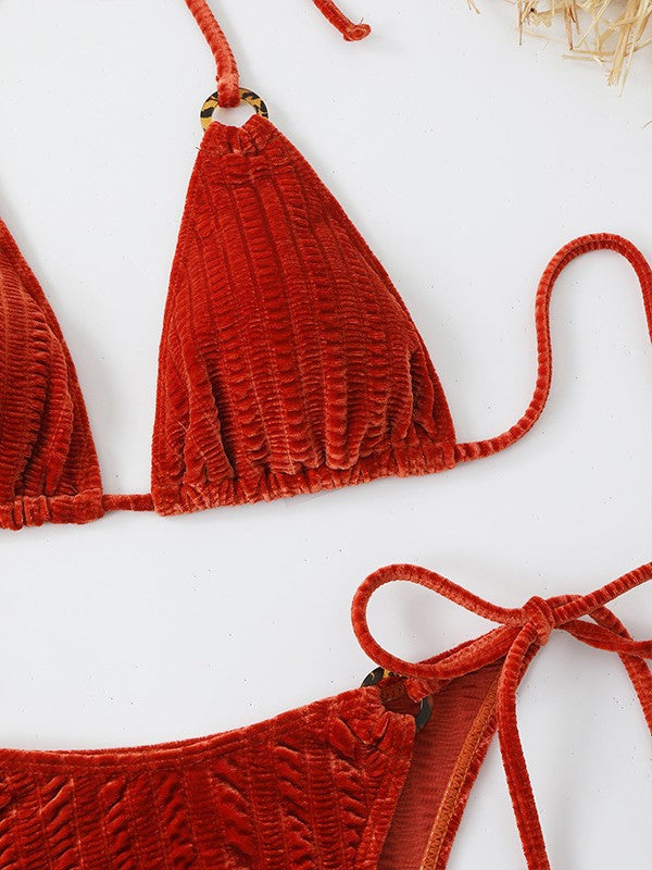 Kvinder Samt Trekant Bikini-Sæt Stilla