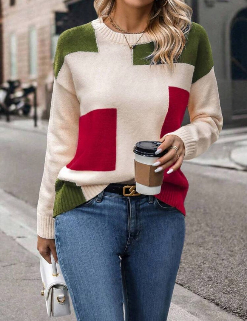 Kvindernes stilfulde sweater med geometrisk mønster og trendy snit Stilla