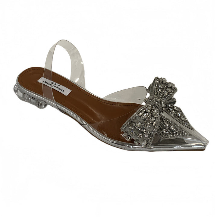 Dame Glamourøse Sandaler med dekorative Sløjfer og Strass Stilla
