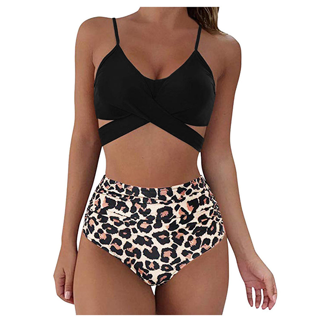 Dame Crop-Top bikini sæt med flettet design Skovae