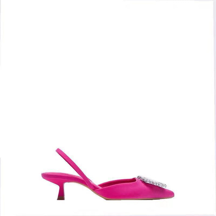 Dame Slingback-pantoletten med Funklende Smykke-detalje og Elegant Design Skovae