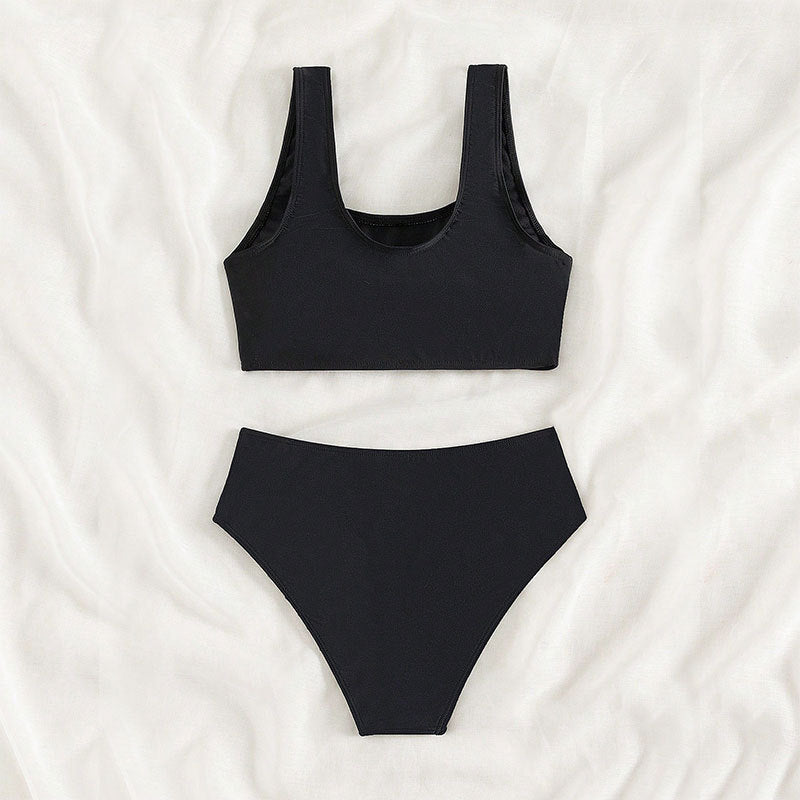 Dame Sport-Bikini med høj talje og brede stropper Skovae