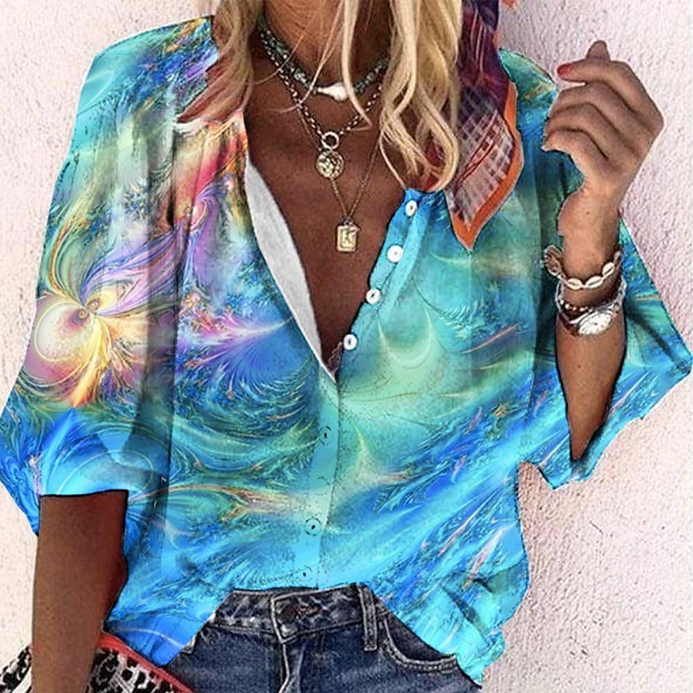 Skovae | Spidsbroderet Boho Langærmet Tunika Bluse