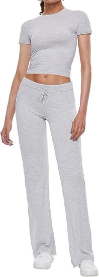 Dame afslappet crop-top og sportshose sæt Stilla