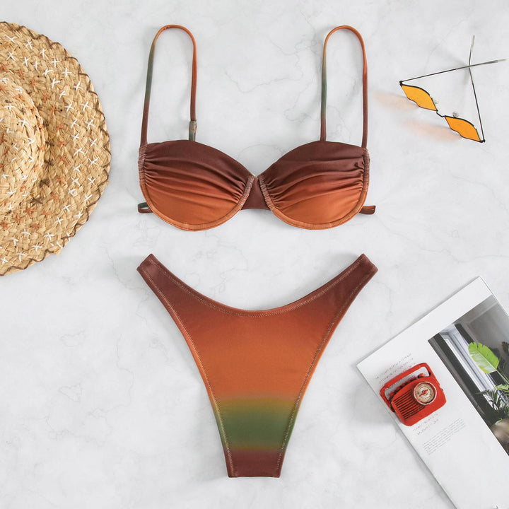 Dame Push-Up Bikini med innovativ farveovergang Skovae