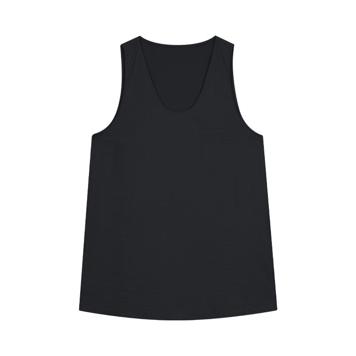 Dame afslappet tanktop med dyb rund halsudskæring og praktisk brystlomme Stilla