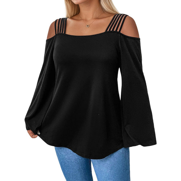 Dame skulderfri bluse med detaljeret stropdesign Stilla