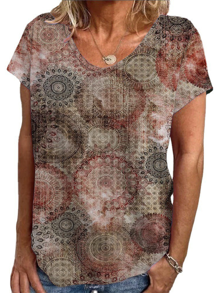 Dame Loose Bluse med farverigt paisleymønster Skovae