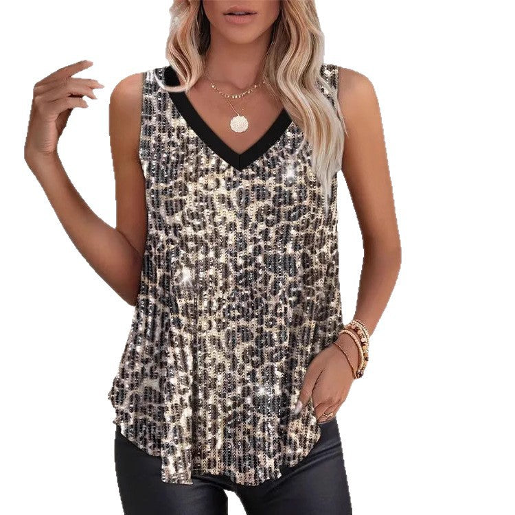 Dame Pailletedyrtryk Tanktop Stilla