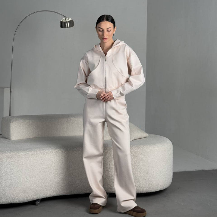 Kvinders sporty zip hoodie med løs pasform og praktiske lommer Skovae