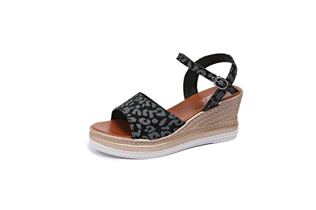 Dame Wedge-sandaler med modeprægning og behagelig fodbund Stilla