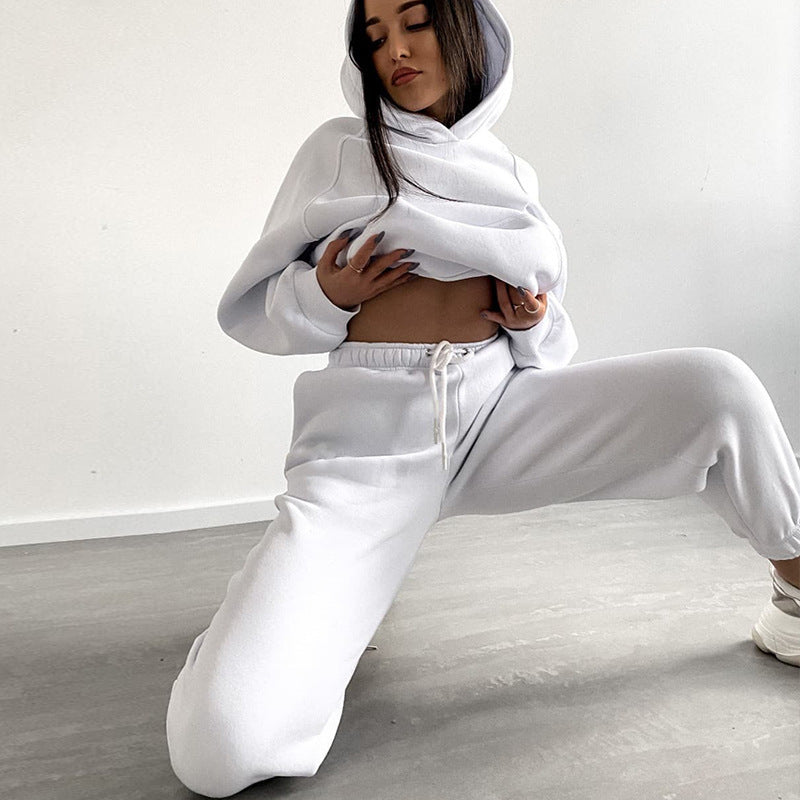 Dame afslappet sweatshirt sæt med løs pasform og elastisk talje Stilla