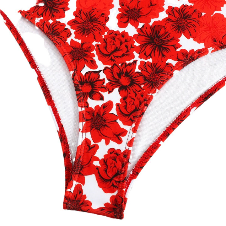 Dame badetøjssæt med legende flæsedesign og floraltryk Stilla