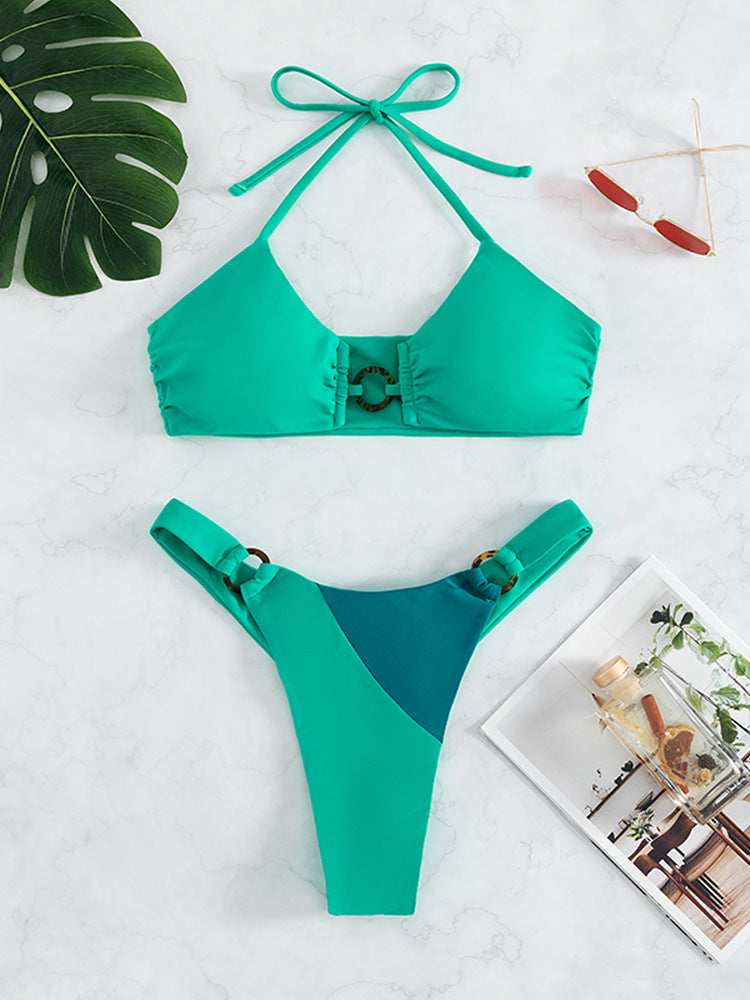 Dame bikini-sæt med raffineret snøring design og asymmetrisk stropdetaljer Stilla