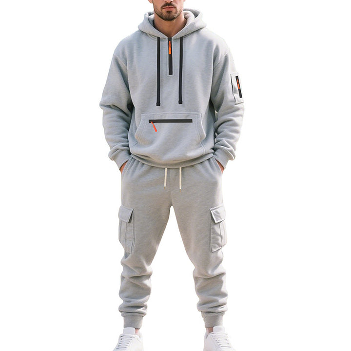 Herrer sporty hoodie sæt med funktionelle lommer og åndbare egenskaber Stilla