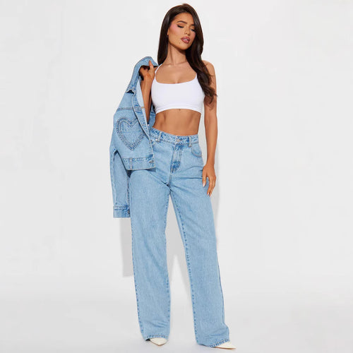 Dame Wide High-Waist Jeans med klassisk pasform og rå kanter Skovae