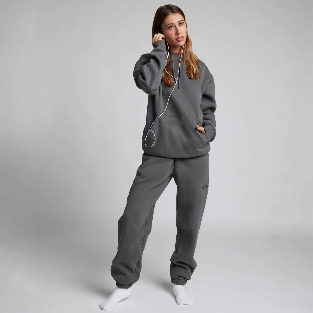 Kvinders hyggelige hoodie med integreret sovemaske Skovae