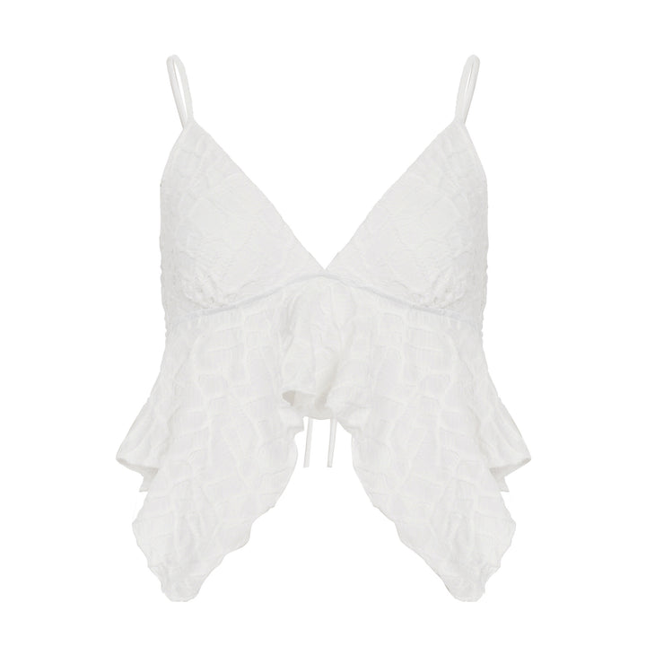 Dame legesykt Crop-Top med elegante flæsedetaljer Skovae