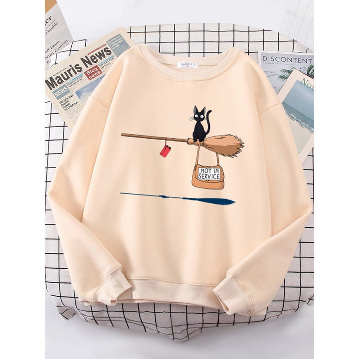 Kvinders sweatshirt med kreativ kat design Skovae
