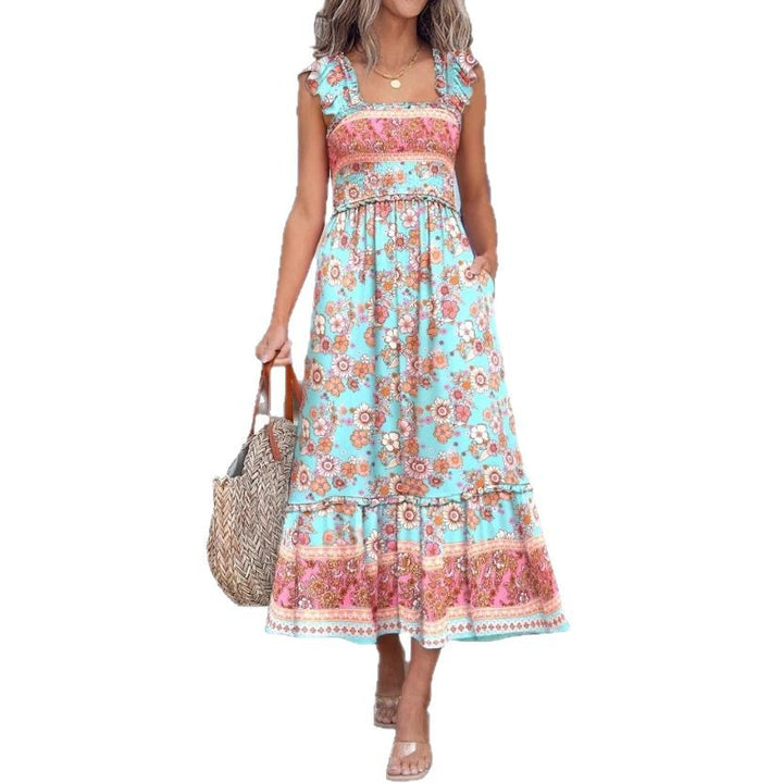 Dame Strapless Blomster Maxi Kjole Stilla