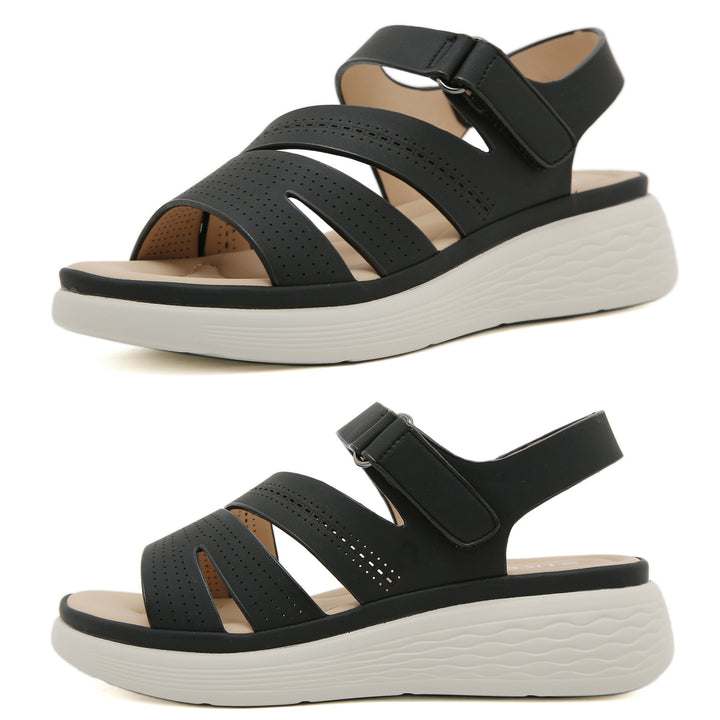 Dame komfortable sandaler med justerbar velcro og åndbar sål Stilla
