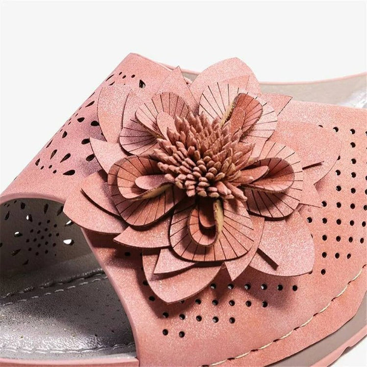 Dame elegante blomster-pantoletter med åndbart overmateriale og blødt fodseng Stilla