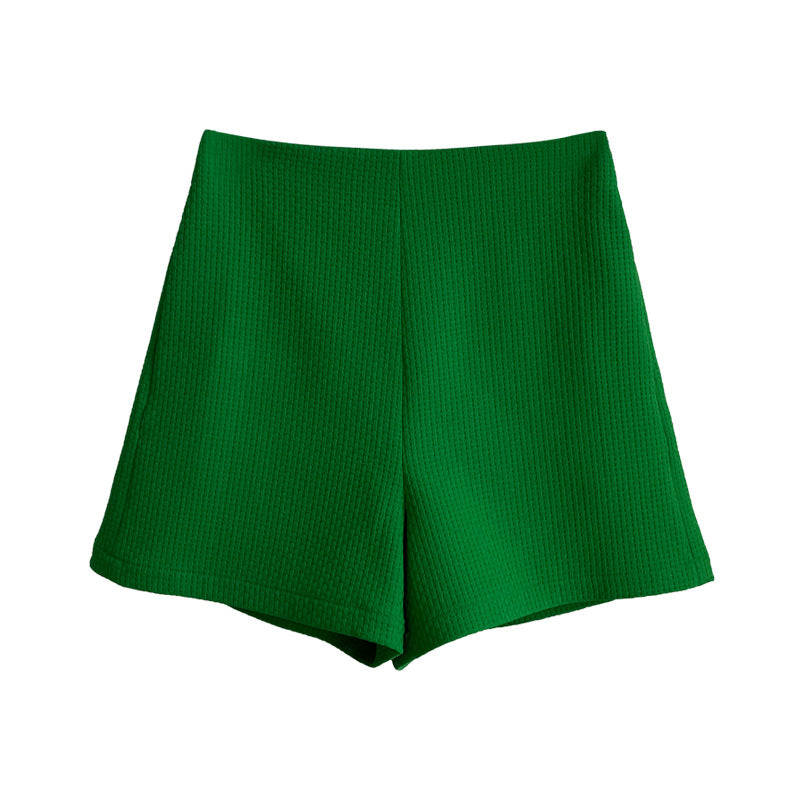 Dame elegante shorts med struktureret tekstur og høj talje Stilla