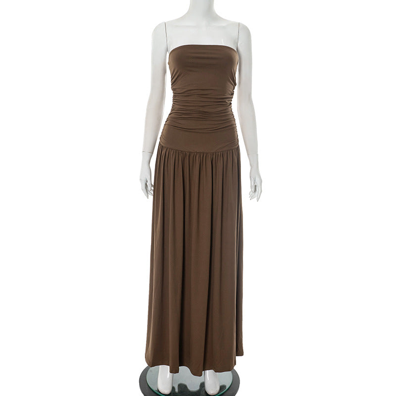 Femme Elegante Raffineret Maxi Kjole Stilla