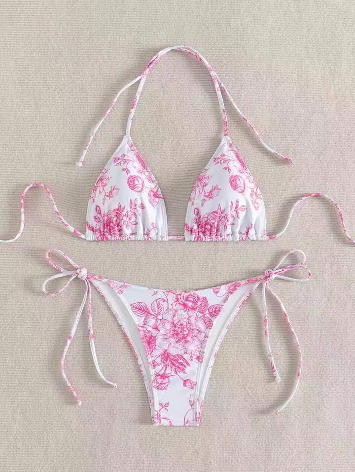 Dame Elegant Triangel-Bikini-Sæt med aftagelige puder Skovae