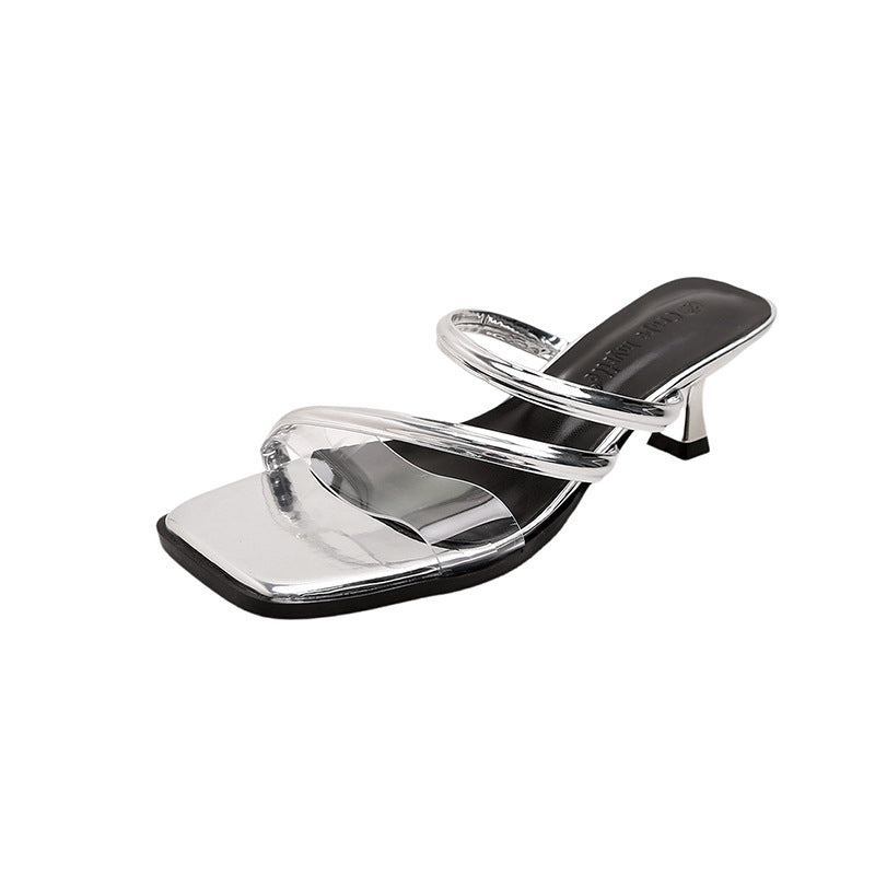 Dame elegante transparente sandaler med hæl Stilla