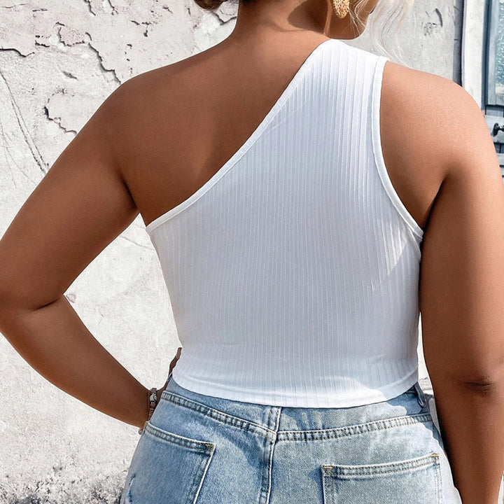 Dame Crop-top med asymmetrisk snit og cut-out-detaljer Skovae