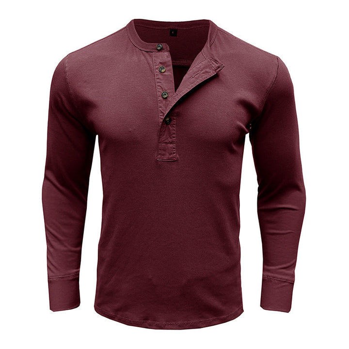 Stilla | Lange ærmer Regular fit bomuldsblanding Henley udskæring afslappet stil