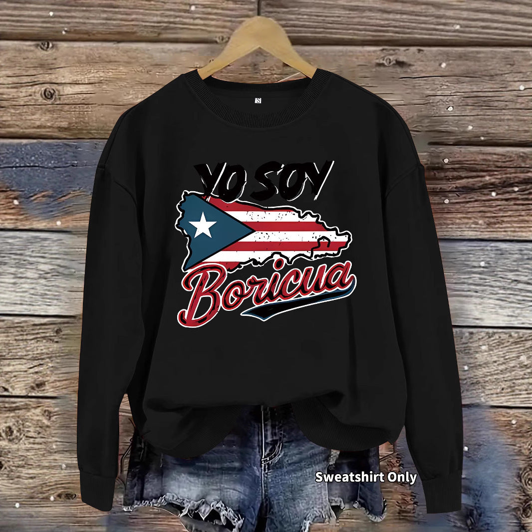 Kvinders sweatshirt med kreativ Puerto Rico design og afslappet pasform Stilla