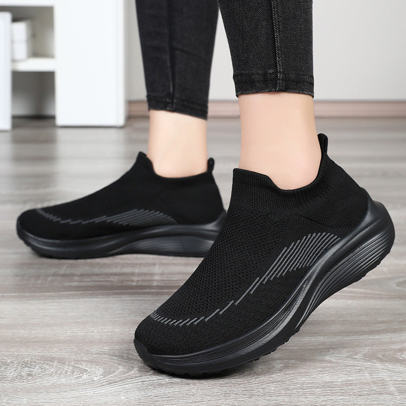 Dame Åndbare Strik-Sneakers med elastisk Påklædningshjælp Stilla