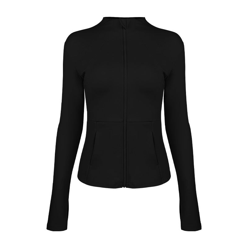 Dame sporty funktionel jakke med elegant snit og praktiske lynlåslommer Stilla