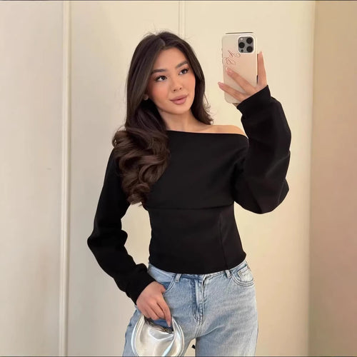 Kvindernes sporty cropped sweatshirt med snøringer Stilla