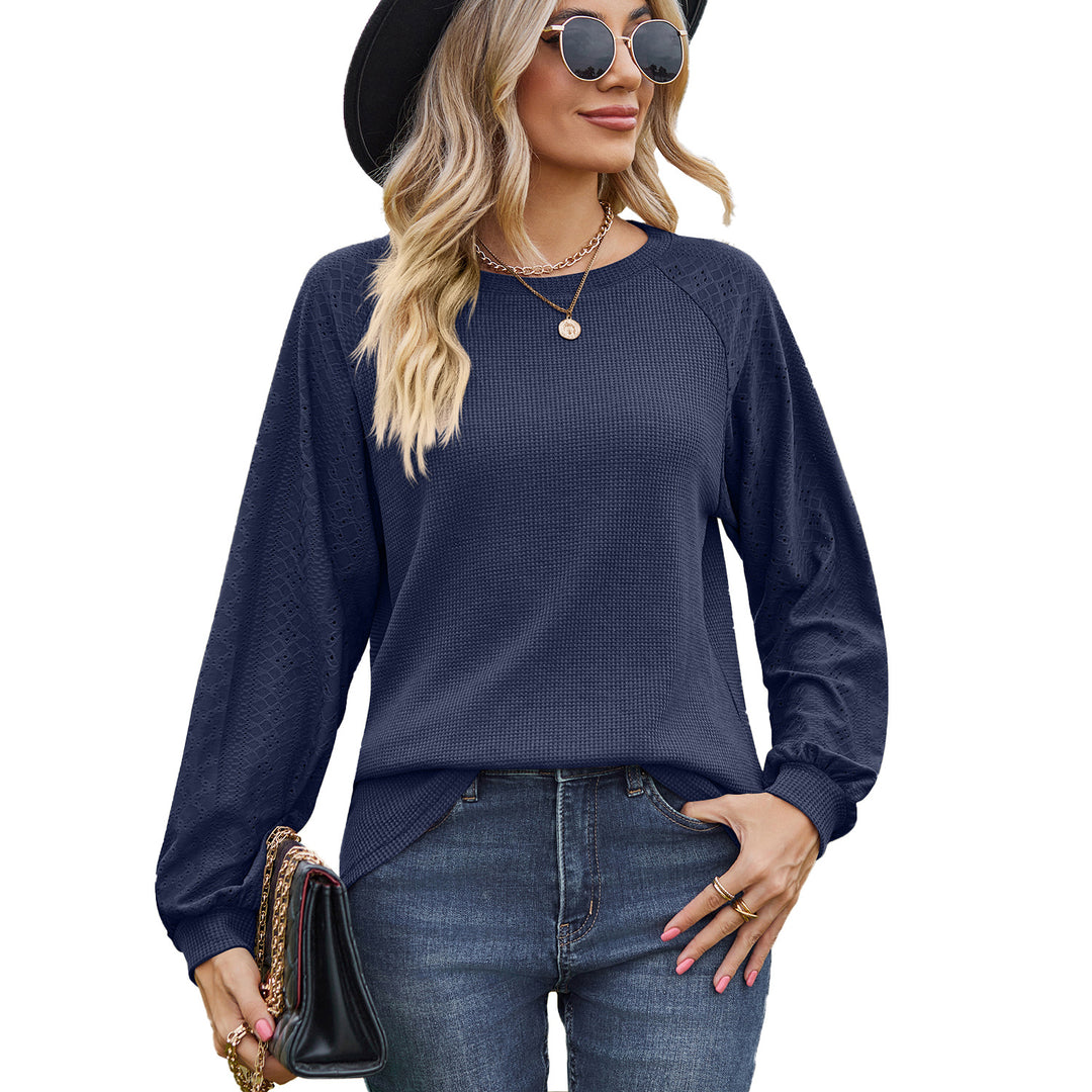 Dame afslappet sweater med detaljeret strukturdesign og brede ærmer Stilla