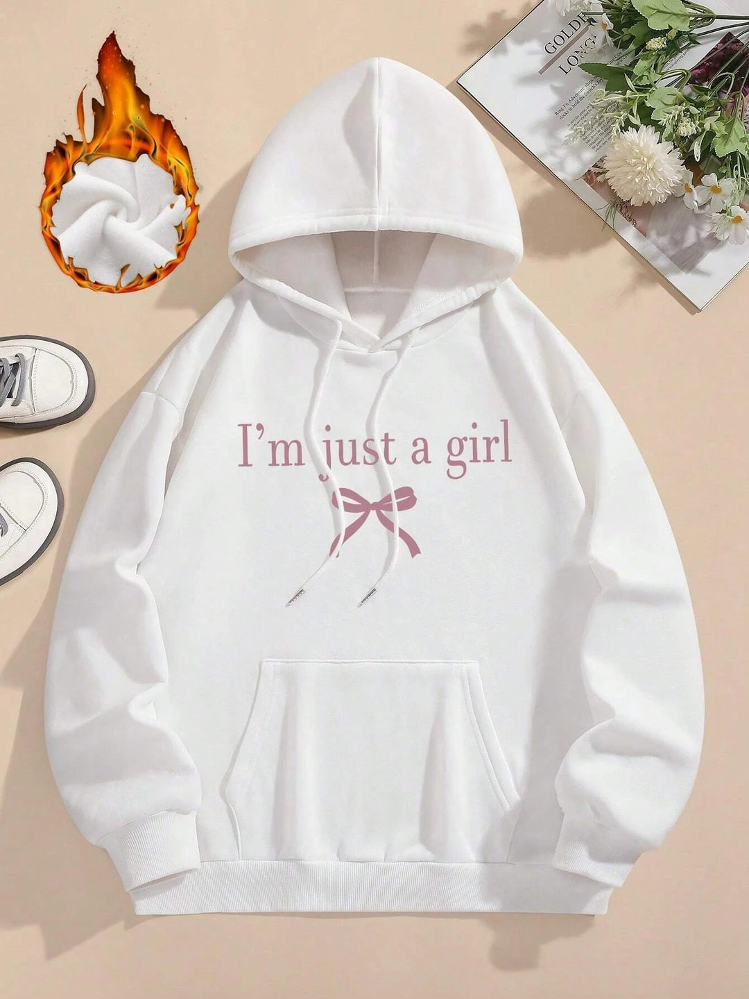 Kvinders hoodie med moderne print og klassisk snit Stilla