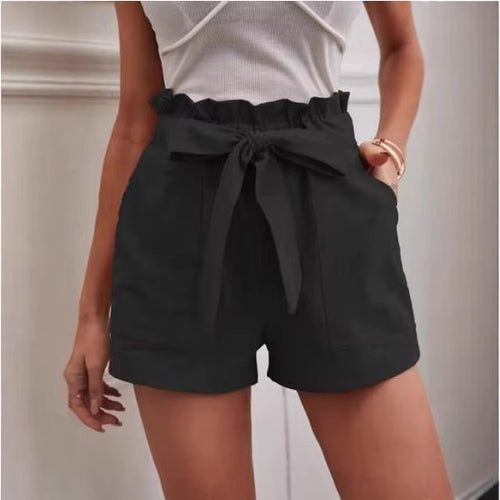 Dame Høj Talje Paperbag Shorts Stilla
