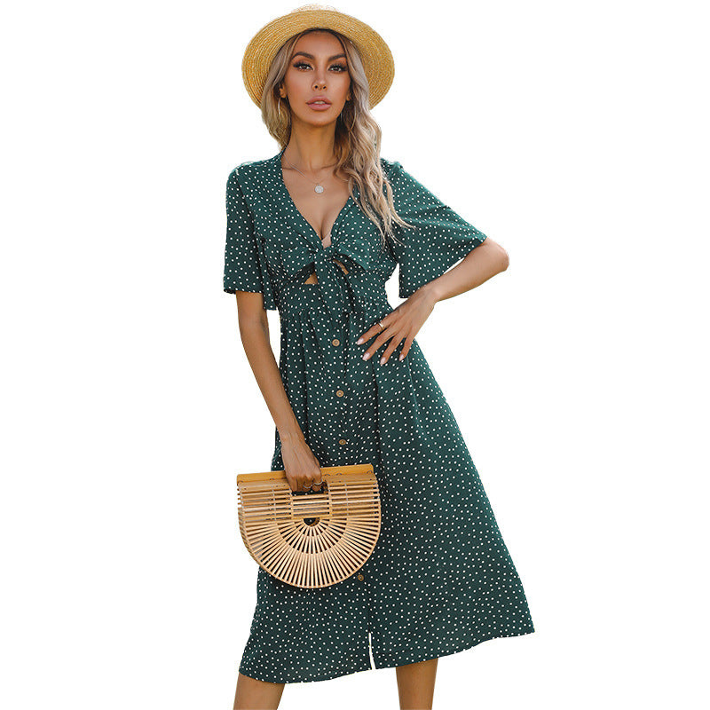 Dame Button-Up Midi-Kjole med Knapdetaljer Stilla