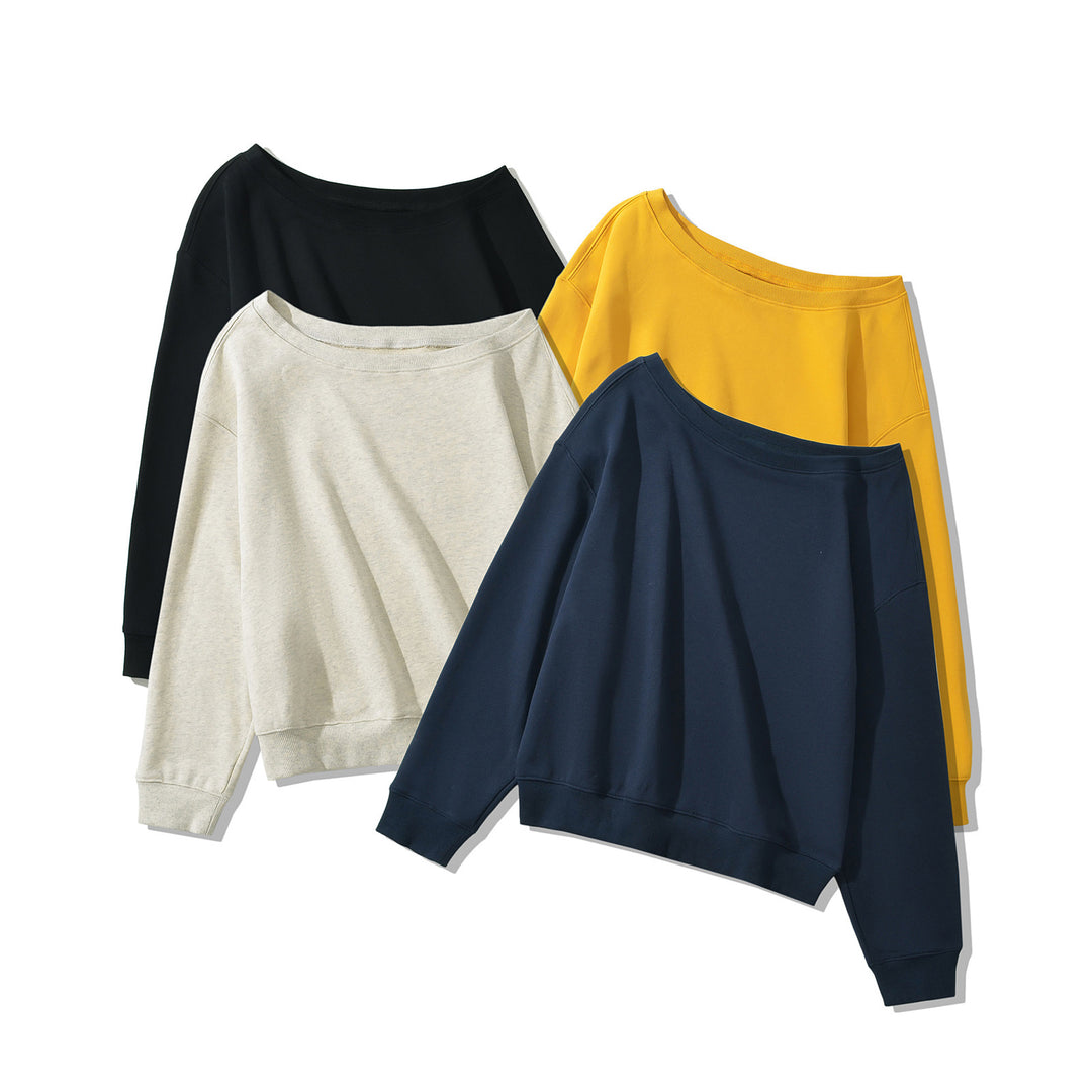 Dame casual oversized sweatshirt med bred udskæring og højkvalitets bomuldsblanding Stilla