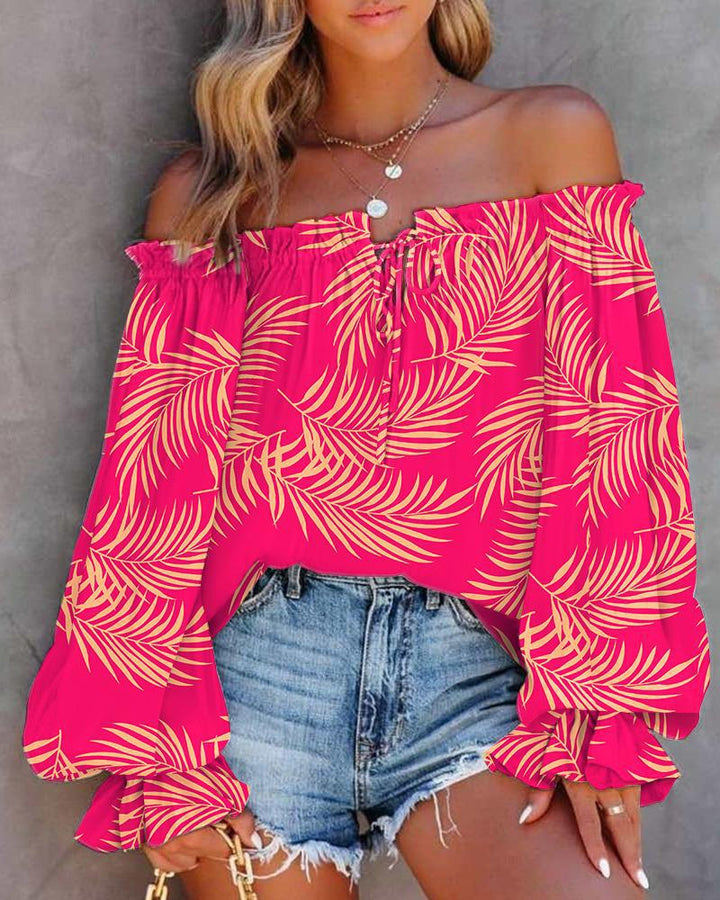 Dame Off-Shoulder Batik Bluse Stilla