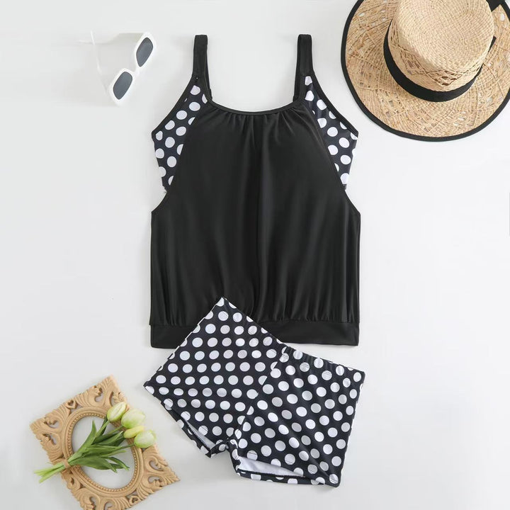 Dame sporty tankini med polka-dot-design Skovae