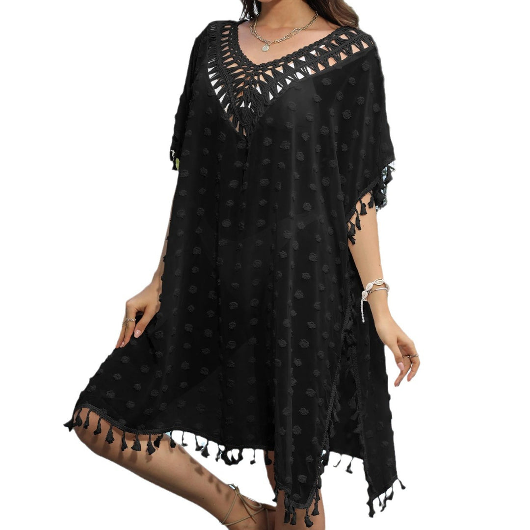Dame elegant festival-strandoverdel med frynser Skovae